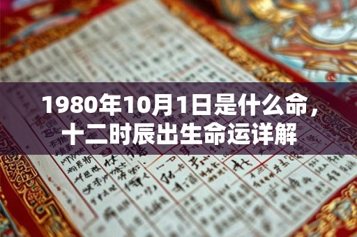 1980年10月1日是什么命，十二时辰出生命运详解