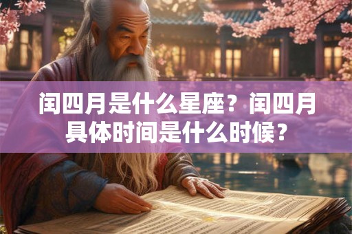 闰四月是什么星座？闰四月具体时间是什么时候？