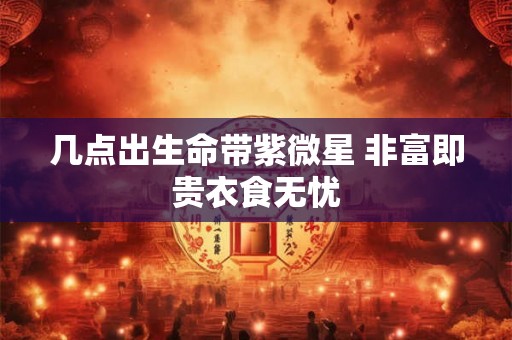 几点出生命带紫微星 非富即贵衣食无忧