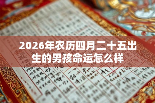 2026年农历四月二十五出生的男孩命运怎么样
