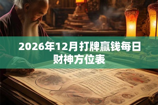 2026年12月打牌赢钱每日财神方位表 2026年12月打牌赢钱每日财神方位表
