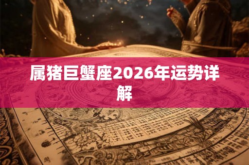 属猪巨蟹座2026年运势详解