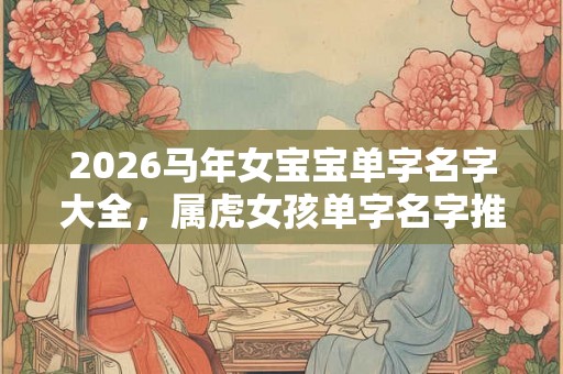 2026马年女宝宝单字名字大全，属虎女孩单字名字推荐