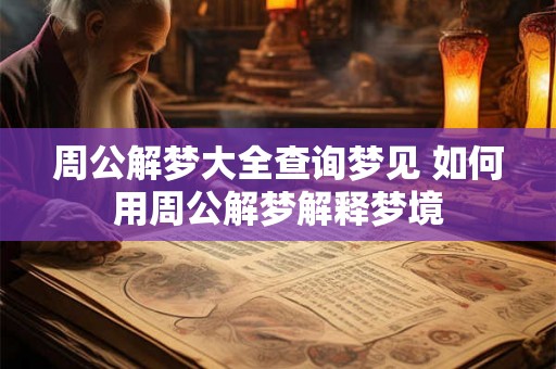 周公解梦大全查询梦见 如何用周公解梦解释梦境 周公解梦大全查询梦见 如何用周公解梦解释梦境