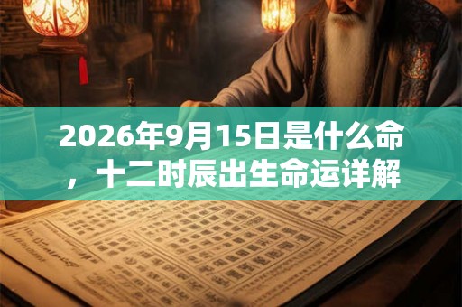 2026年9月15日是什么命，十二时辰出生命运详解