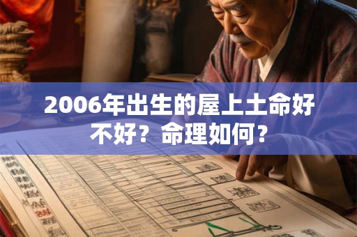 2006年出生的屋上土命好不好？命理如何？