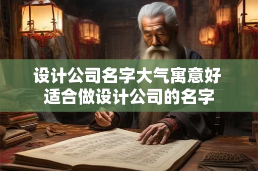 设计公司名字大气寓意好 适合做设计公司的名字