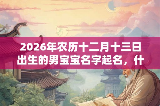2026年农历十二月十三日出生的男宝宝名字起名，什么名字好？