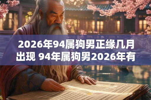 2026年94属狗男正缘几月出现 94年属狗男2026年有正缘吗