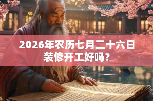 2026年农历七月二十六日装修开工好吗? 2026年农历七月二十六日装修开工好吗?