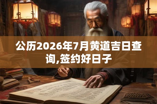 公历2026年7月黄道吉日查询,签约好日子