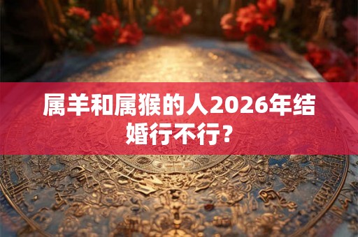 属羊和属猴的人2026年结婚行不行？