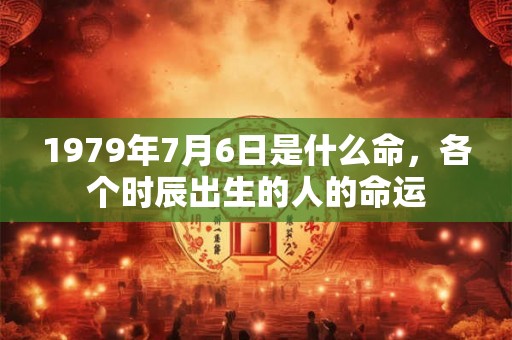 1979年7月6日是什么命，各个时辰出生的人的命运