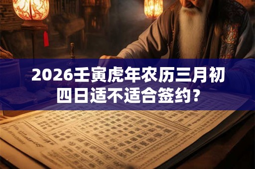 2026壬寅虎年农历三月初四日适不适合签约? 2026壬寅虎年农历三月初四日适不适合签约?