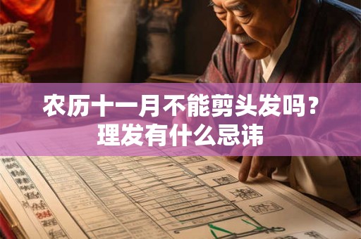 农历十一月不能剪头发吗？理发有什么忌讳