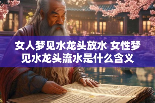 女人梦见水龙头放水 女性梦见水龙头流水是什么含义