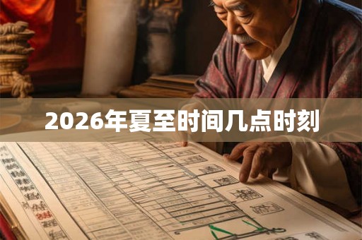 2026年夏至时间几点时刻 2026年夏至时间几点时刻