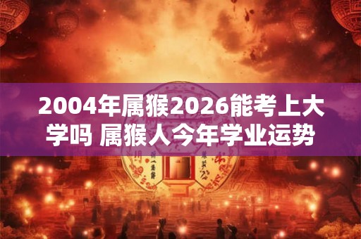 2004年属猴2026能考上大学吗 属猴人今年学业运势如何