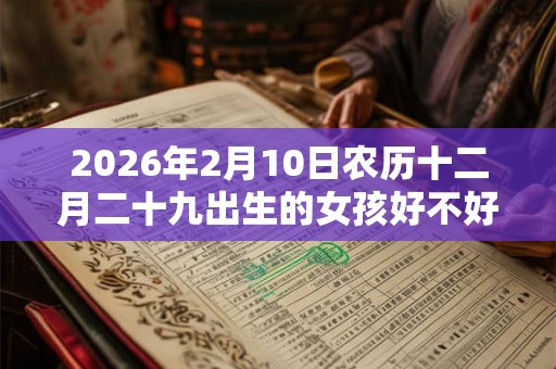 2026年2月10日农历十二月二十九出生的女孩好不好