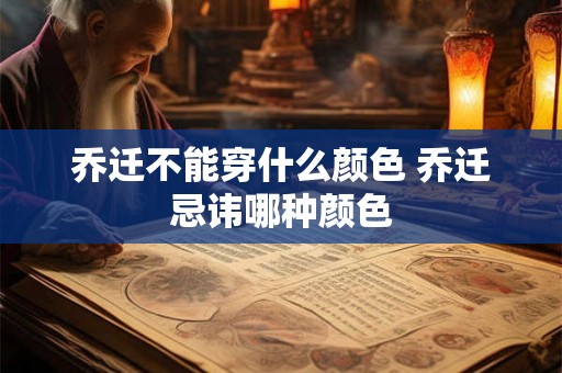 乔迁不能穿什么颜色 乔迁忌讳哪种颜色