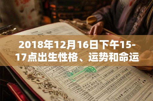 2018年12月16日下午15-17点出生性格、运势和命运