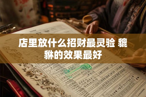 店里放什么招财最灵验 貔貅的效果最好