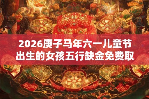 2026庚子马年六一儿童节出生的女孩五行缺金免费取名