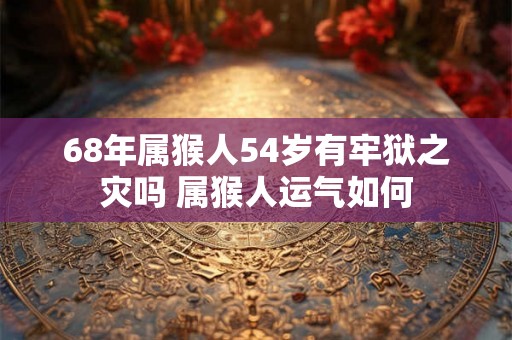 68年属猴人54岁有牢狱之灾吗 属猴人运气如何