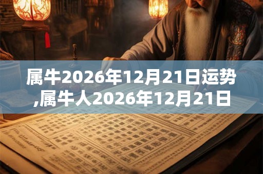 属牛2026年12月21日运势,属牛人2026年12月21日财运,生肖牛2026年12月21日运势