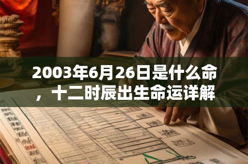 2003年6月26日是什么命，十二时辰出生命运详解