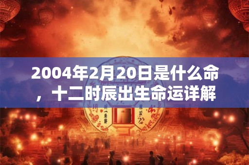 2004年2月20日是什么命，十二时辰出生命运详解