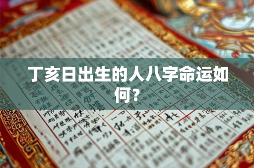 丁亥日出生的人八字命运如何？