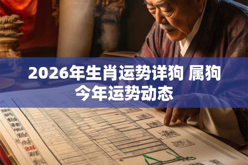 2026年生肖运势详狗 属狗今年运势动态