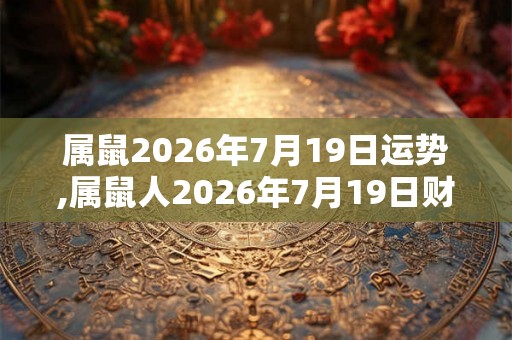 属鼠2026年7月19日运势,属鼠人2026年7月19日财运,生肖鼠2026年7月19日运势