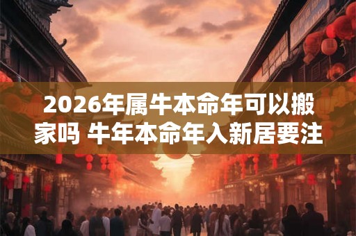 2026年属牛本命年可以搬家吗 牛年本命年入新居要注意什么 2026年属牛本命年可以搬家吗 牛年本命年入新居要注意什么
