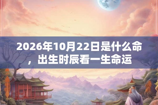 2026年10月22日是什么命，出生时辰看一生命运