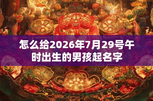 怎么给2026年7月29号午时出生的男孩起名字