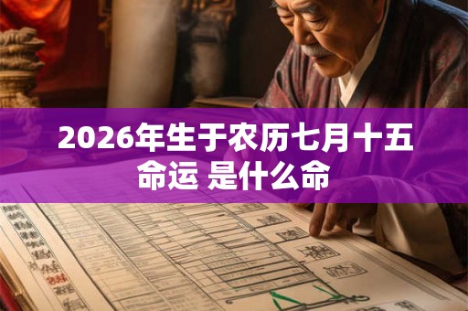 2026年生于农历七月十五命运 是什么命
