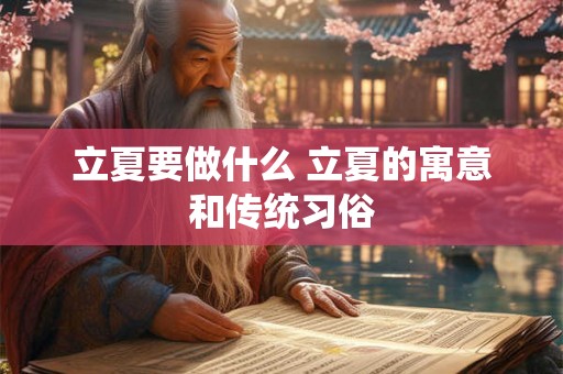立夏要做什么 立夏的寓意和传统习俗