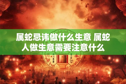 属蛇忌讳做什么生意 属蛇人做生意需要注意什么 属蛇忌讳做什么生意 属蛇人做生意需要注意什么