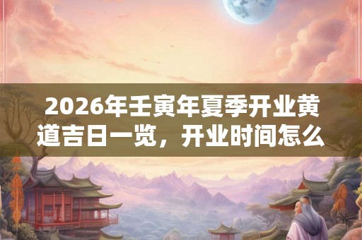 2026年壬寅年夏季开业黄道吉日一览，开业时间怎么选？
