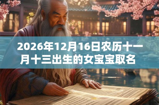 2026年12月16日农历十一月十三出生的女宝宝取名 寓意有内涵