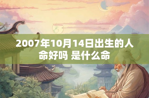 2007年10月14日出生的人命好吗 是什么命 2007年10月14日出生的人命好吗 是什么命