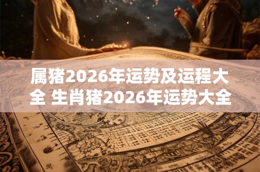 属猪2026年运势及运程大全 生肖猪2026年运势大全！