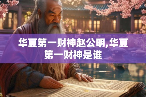 华夏第一财神赵公明,华夏第一财神是谁