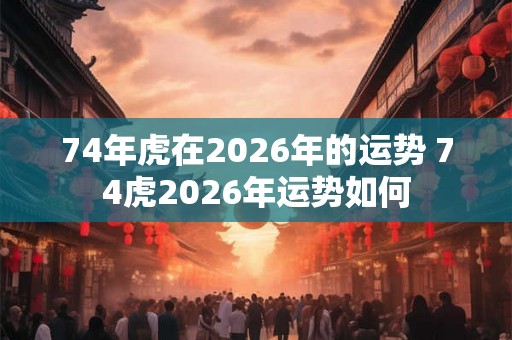 74年虎在2026年的运势 74虎2026年运势如何