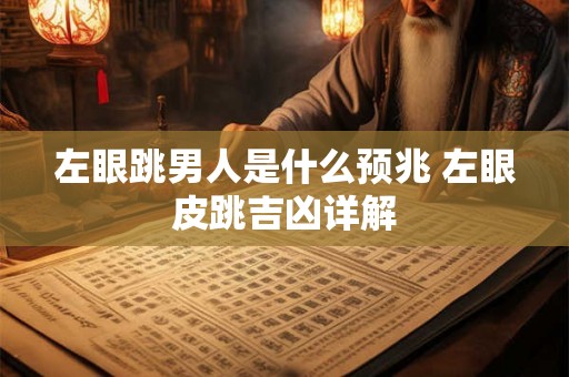 左眼跳男人是什么预兆 左眼皮跳吉凶详解