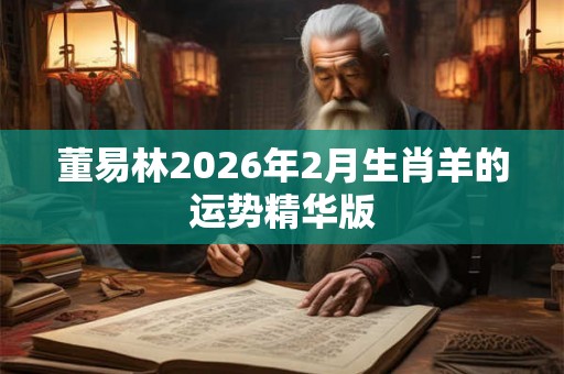 董易林2026年2月生肖羊的运势精华版