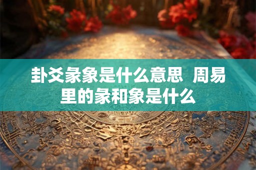 卦爻彖象是什么意思 周易里的彖和象是什么 卦爻彖象是什么意思 周易里的彖和象是什么
