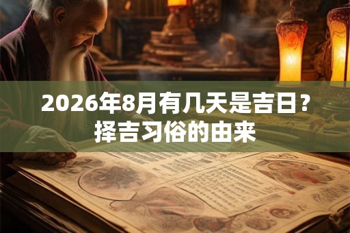 2026年8月有几天是吉日？择吉习俗的由来